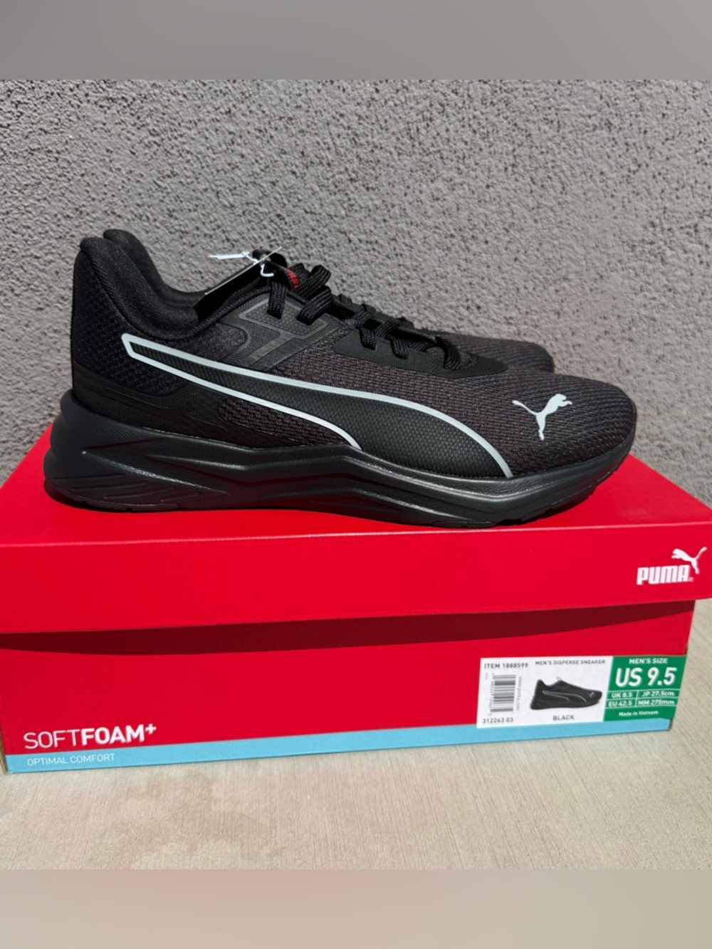 PUMA "Disperse Sneaker" Men's Lightweight Optimal Comfort Shoes. Size 9.5